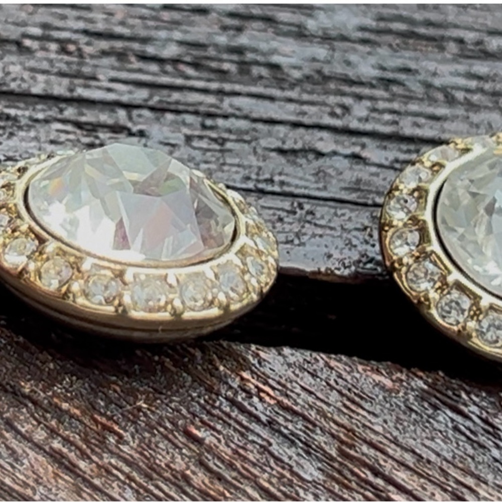 Givenchy Gold Crystal Studs - Vintage Glam - Picture 10 of 13